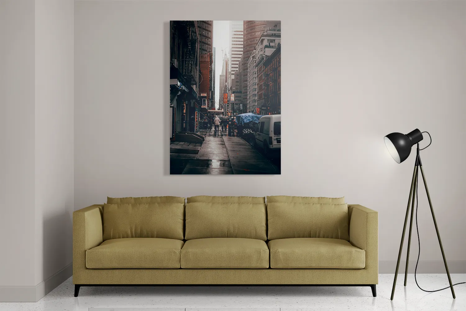 Schilderij New York Raining Day Rechthoek Verticaal Template DB 50 70 Verticaal Steden 27 2