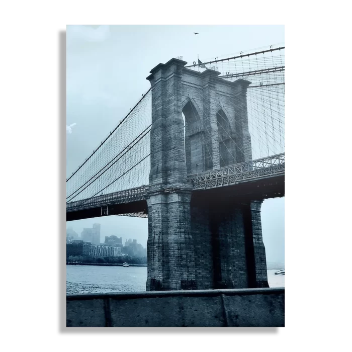 Schilderij Brooklyn Bridge New York Zwart Wit Rechthoek Verticaal Template DB 50 70 Verticaal Steden 28 1