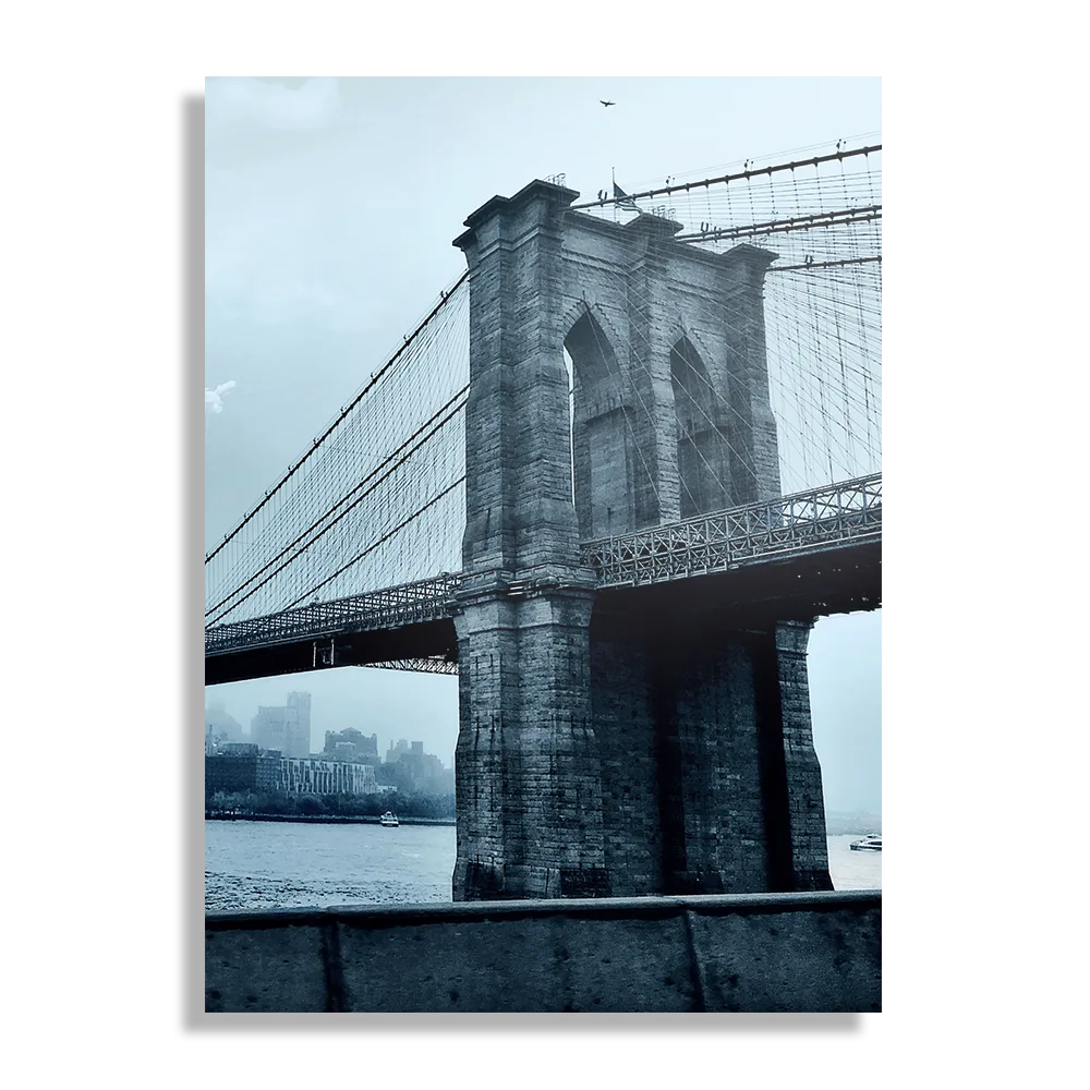 Schilderij Brooklyn Bridge New York Zwart Wit Rechthoek Verticaal Template DB 50 70 Verticaal Steden 28 1