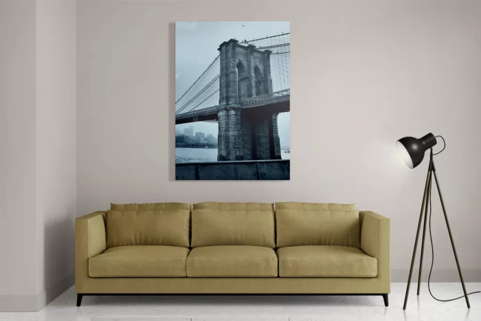 Schilderij Brooklyn Bridge New York Zwart Wit Rechthoek Verticaal Template DB 50 70 Verticaal Steden 28 2