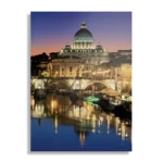 Schilderij Rivier Tiber Rome at Night Rechthoek Verticaal Template DB 50 70 Verticaal Steden 29 1