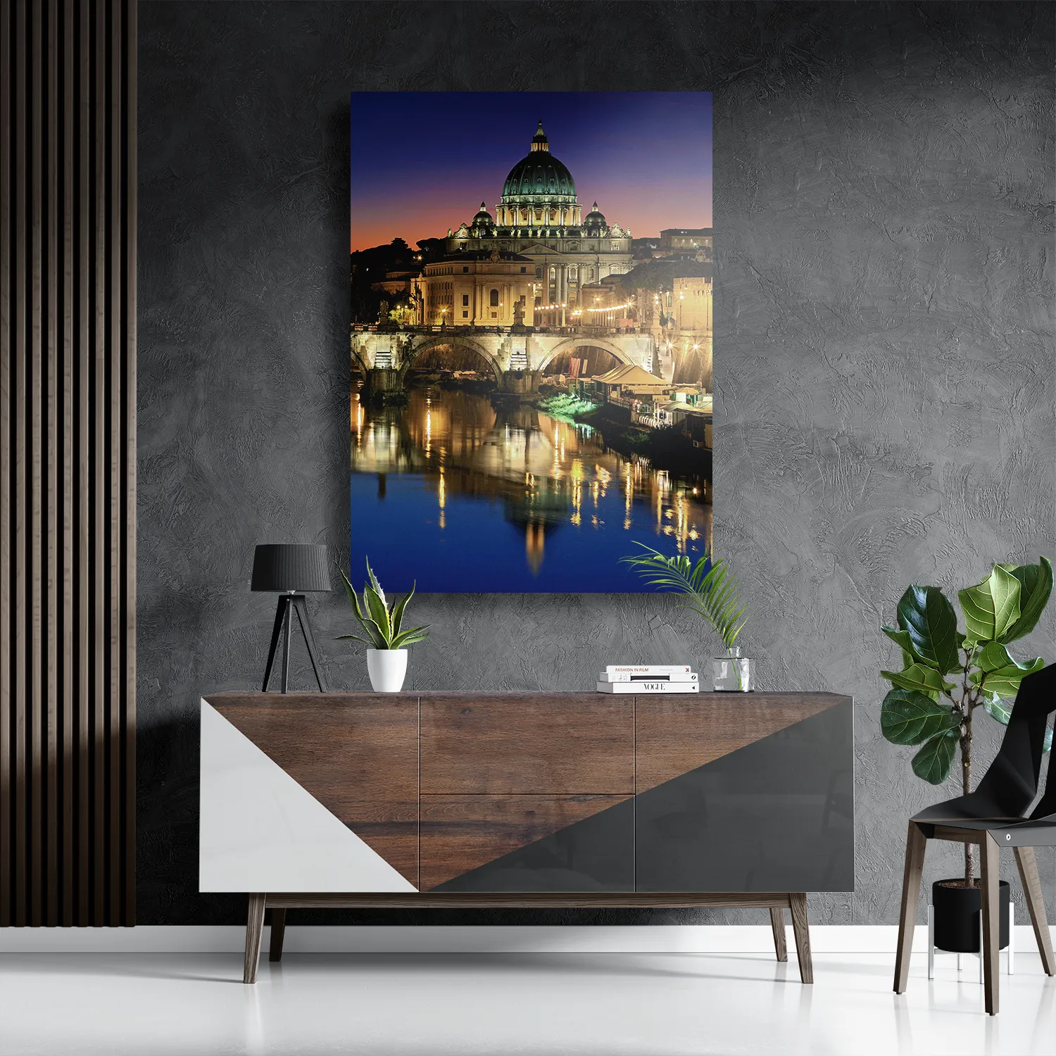 Template_DB_50-70_Verticaal_Steden_29-3 Schilderij Rivier Tiber Rome at Night Rechthoek Verticaal Template DB 50 70 Verticaal Steden 29 3