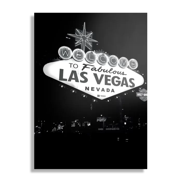 Schilderij Welcome to Fabulous Las Vegas Zwart Wit Rechthoek Verticaal Template DB 50 70 Verticaal Steden 30 1