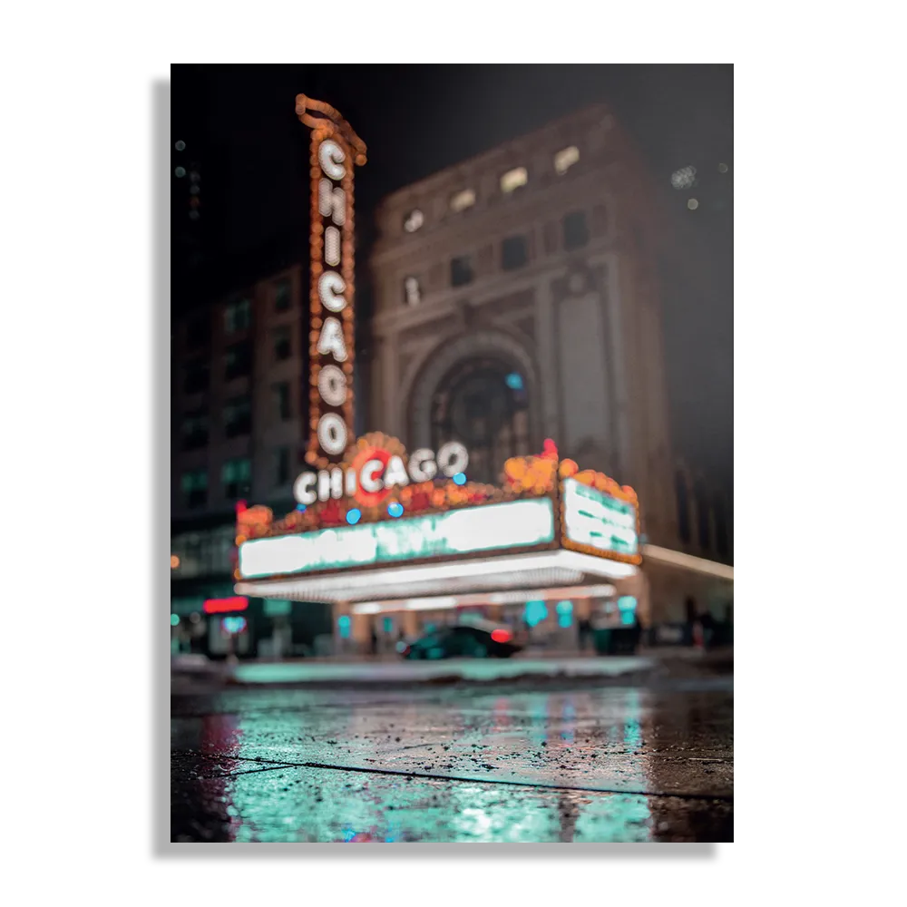 Schilderij Chicago at Night Rechthoek Verticaal Template DB 50 70 Verticaal Steden 31 1