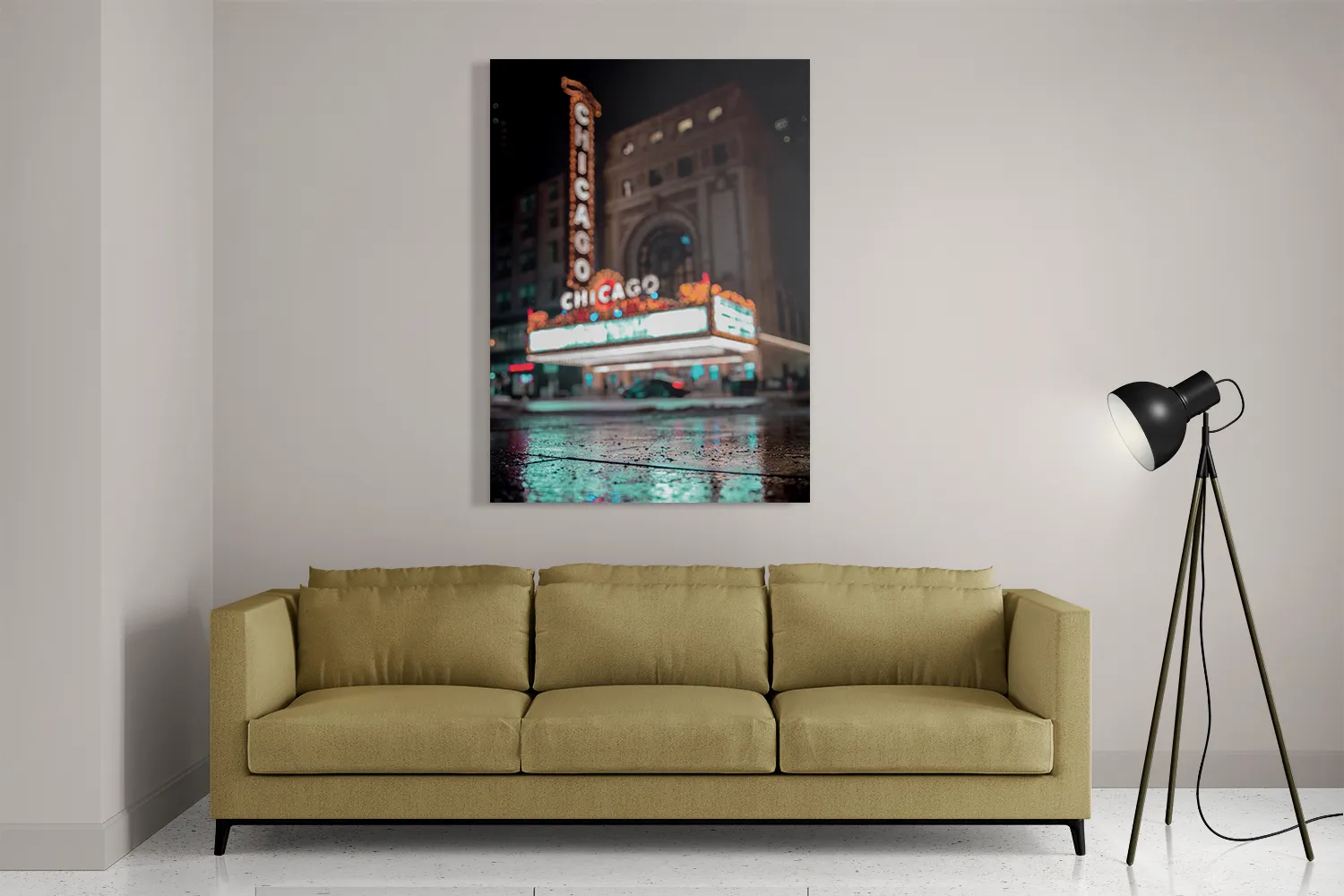 Schilderij Chicago at Night Rechthoek Verticaal Template DB 50 70 Verticaal Steden 31 2