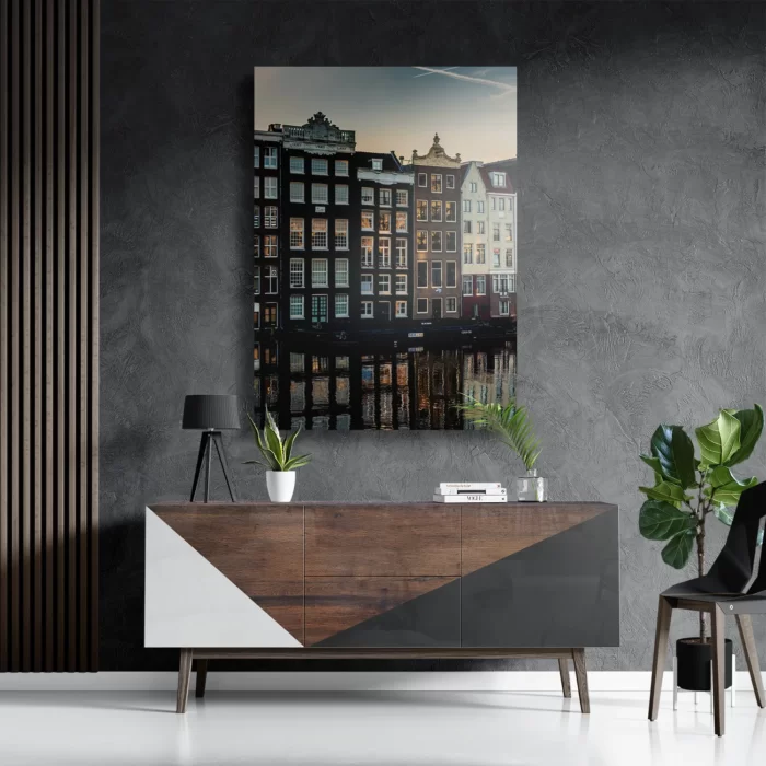 Schilderij Aan die Amsterdamse Gracht Rechthoek Verticaal Template DB 50 70 Verticaal Steden 33 3