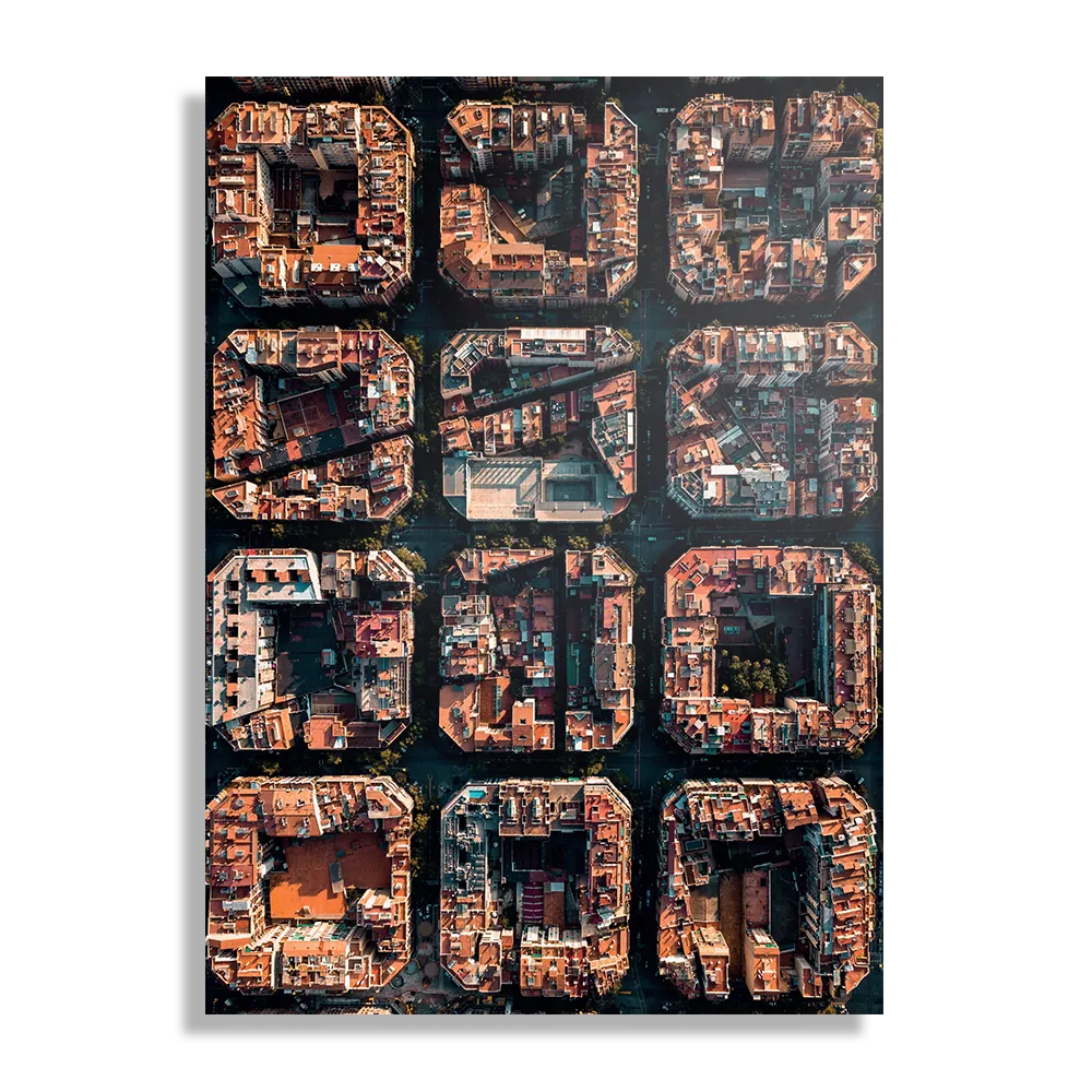 Schilderij Barcelona's Achtkantige Patronen Rechthoek Verticaal Template DB 50 70 Verticaal Steden 38 1