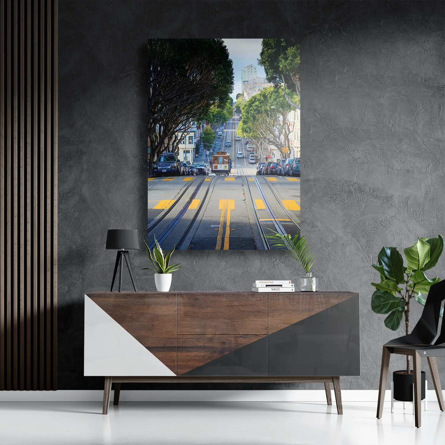 Schilderij San Francisco Tram Rechthoek Verticaal Template DB 50 70 Verticaal Steden 44 3