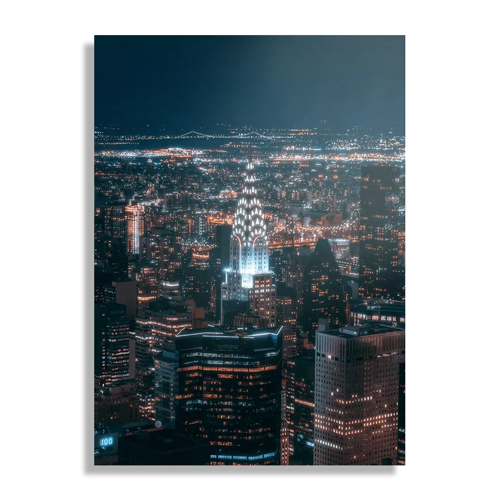Schilderij Chrysler Building New York at Night Rechthoek Verticaal Template DB 50 70 Verticaal Steden 46 1