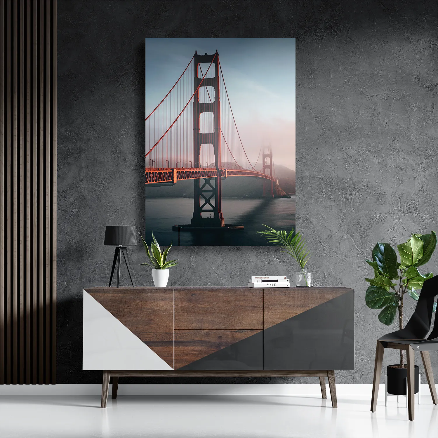 Template_DB_50-70_Verticaal_Steden_49-3 Schilderij Golden Gate Bridge San Francisco Rechthoek Verticaal Template DB 50 70 Verticaal Steden 49 3