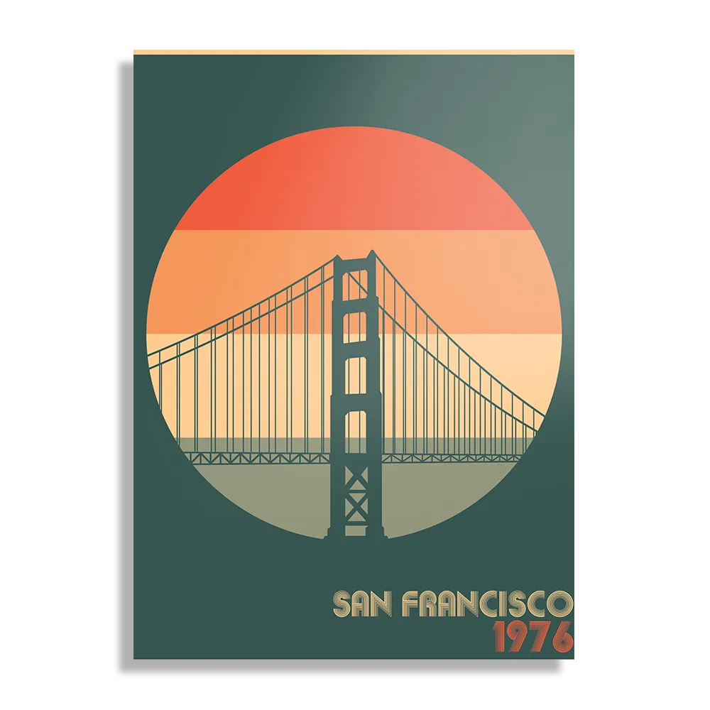 Schilderij San Francisco 1976 Golden Gate Bridge Rechthoek Verticaal Template DB 50 70 Verticaal Steden 55 1