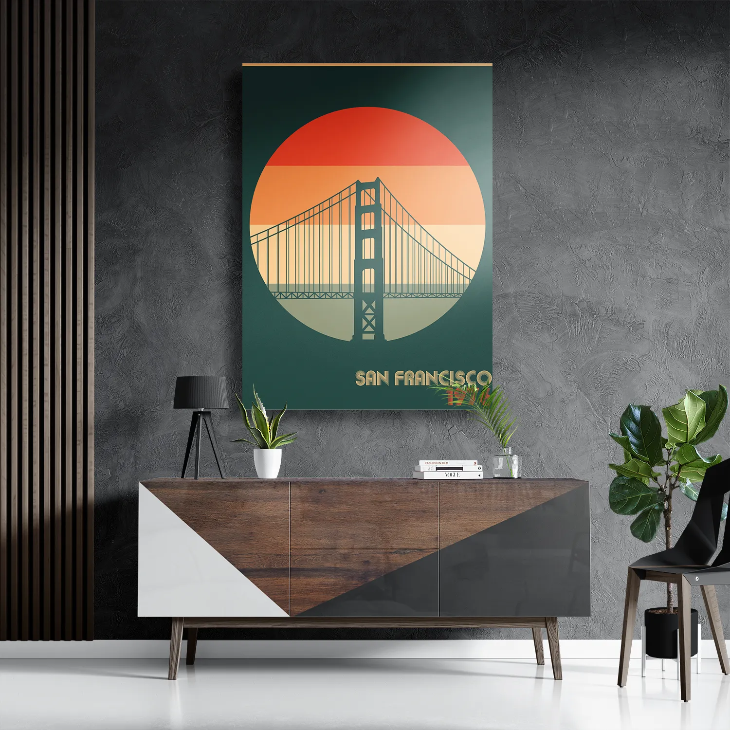 Schilderij San Francisco 1976 Golden Gate Bridge Rechthoek Verticaal Template DB 50 70 Verticaal Steden 55 3
