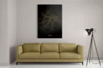 Schilderij Sittard Plattegrond Zwart Geel Rechthoek Verticaal Template DB 50 70 Verticaal Steden 77 2