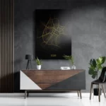 Schilderij Sittard Plattegrond Zwart Geel Rechthoek Verticaal Template DB 50 70 Verticaal Steden 77 3