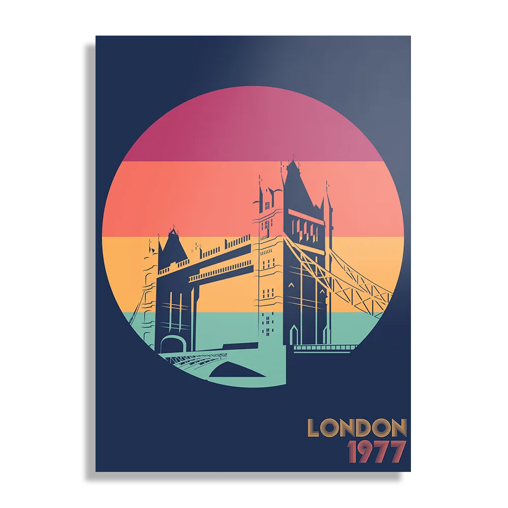 Schilderij London 1977 Illustratie Rechthoek Verticaal Template DB 50 70 Verticaal Steden 9 1