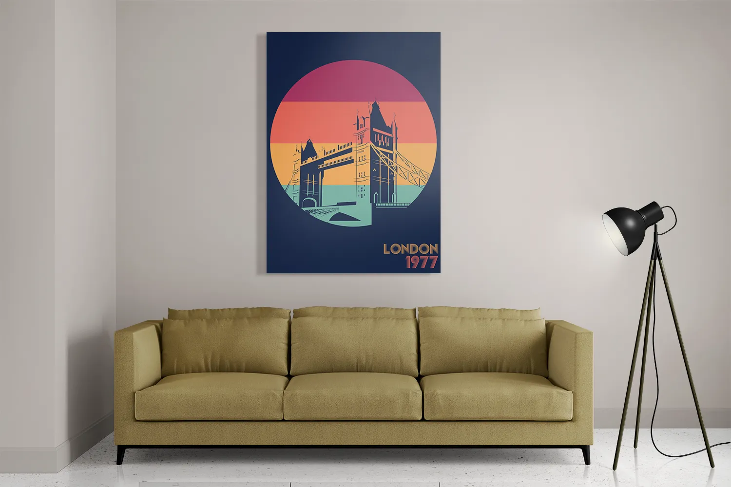 Schilderij London 1977 Illustratie Rechthoek Verticaal Template DB 50 70 Verticaal Steden 9 2
