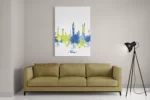 Schilderij Skyline Tilburg Watercolor Paint Rechthoek Verticaal Template DB 50 70 Verticaal Steden 97 2