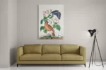 Schilderij Prent Natuur Vogel en Bloemen 01 Rechthoek Verticaal Template DB 50 70 Verticaal Vintage 1 2