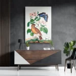 Schilderij Prent Natuur Vogel en Bloemen 01 Rechthoek Verticaal Template DB 50 70 Verticaal Vintage 1 3