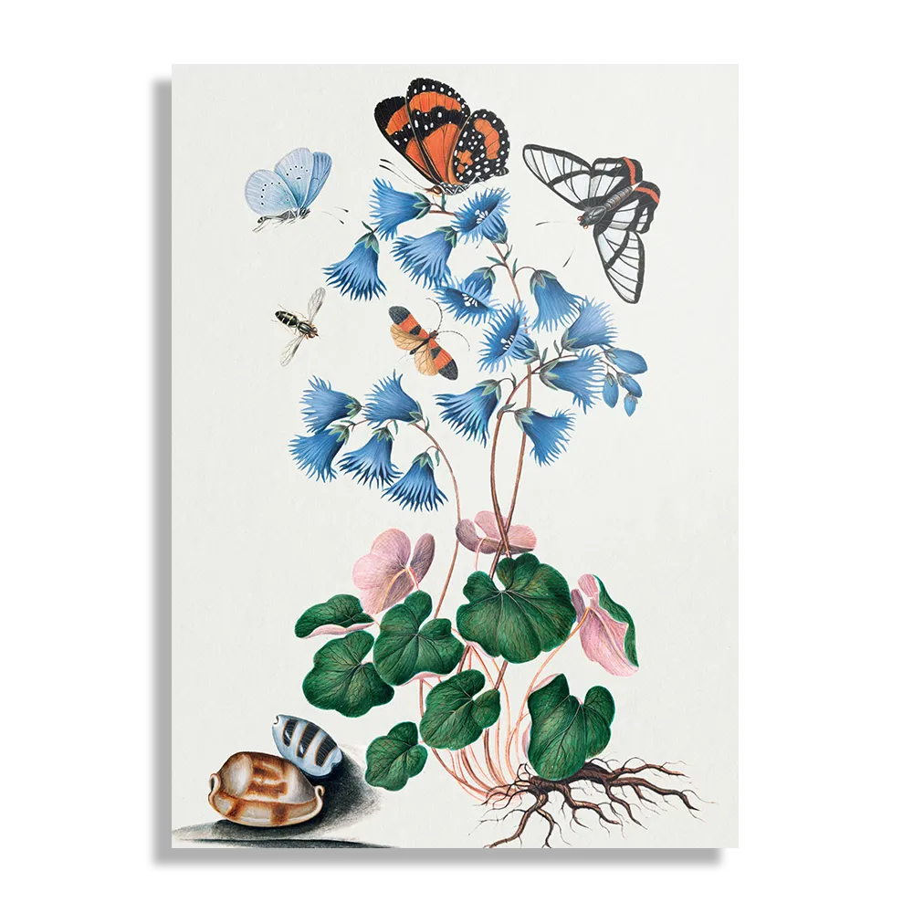 Schilderij Prent Natuur Vogel en Bloemen 04 Rechthoek Verticaal Template DB 50 70 Verticaal Vintage 4 1