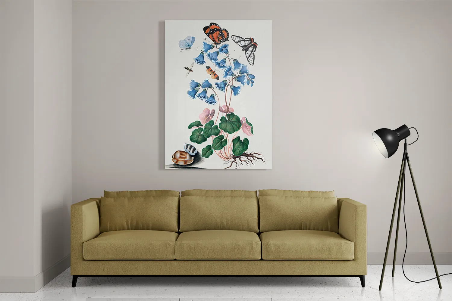 Schilderij Prent Natuur Vogel en Bloemen 04 Rechthoek Verticaal Template DB 50 70 Verticaal Vintage 4 2