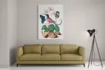 Schilderij Prent Natuur Vogel en Bloemen 07 Rechthoek Verticaal Template DB 50 70 Verticaal Vintage 7 2