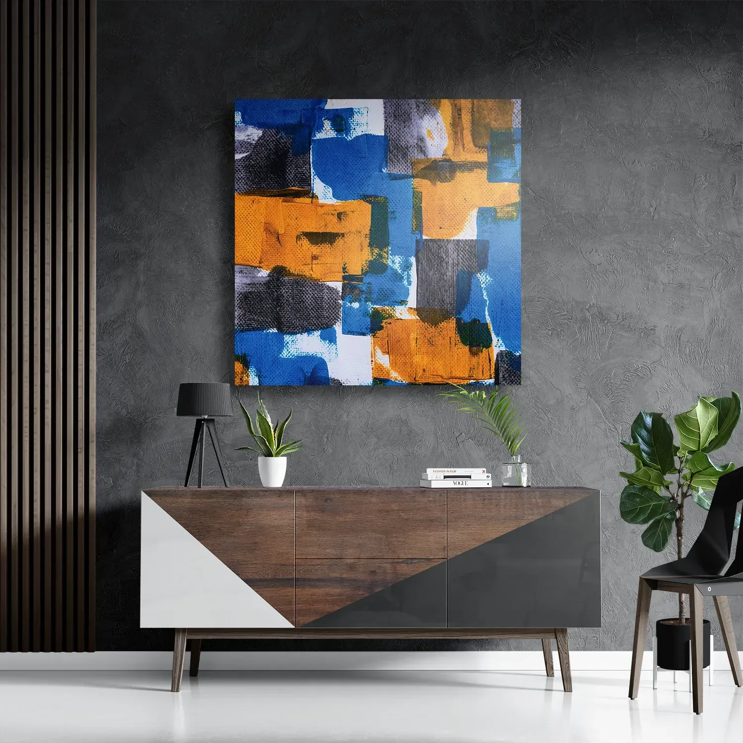 Schilderij Kleurrijk schilderij Vierkant Template D Vierkant Abstract 03 3