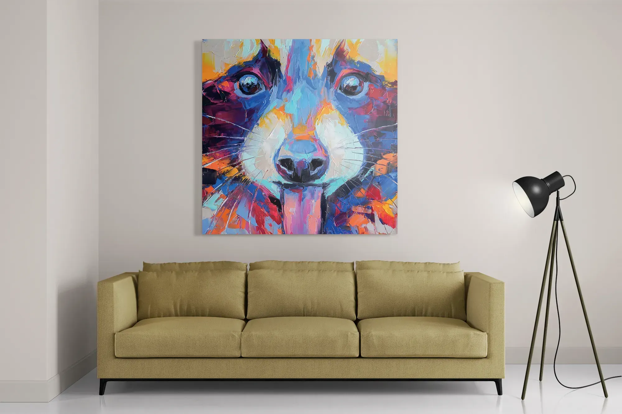 Schilderij Vossenkop Kunst 02 Vierkant Template D Vierkant Abstract 102 2