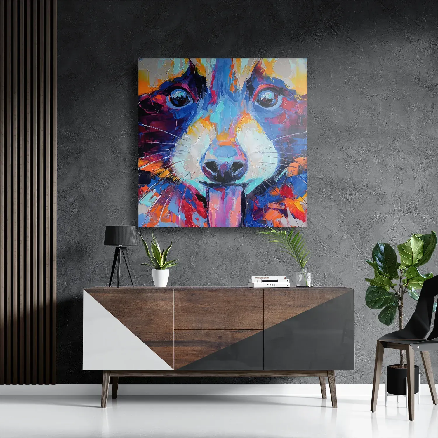 Schilderij Vossenkop Kunst 02 Vierkant Template D Vierkant Abstract 102 3