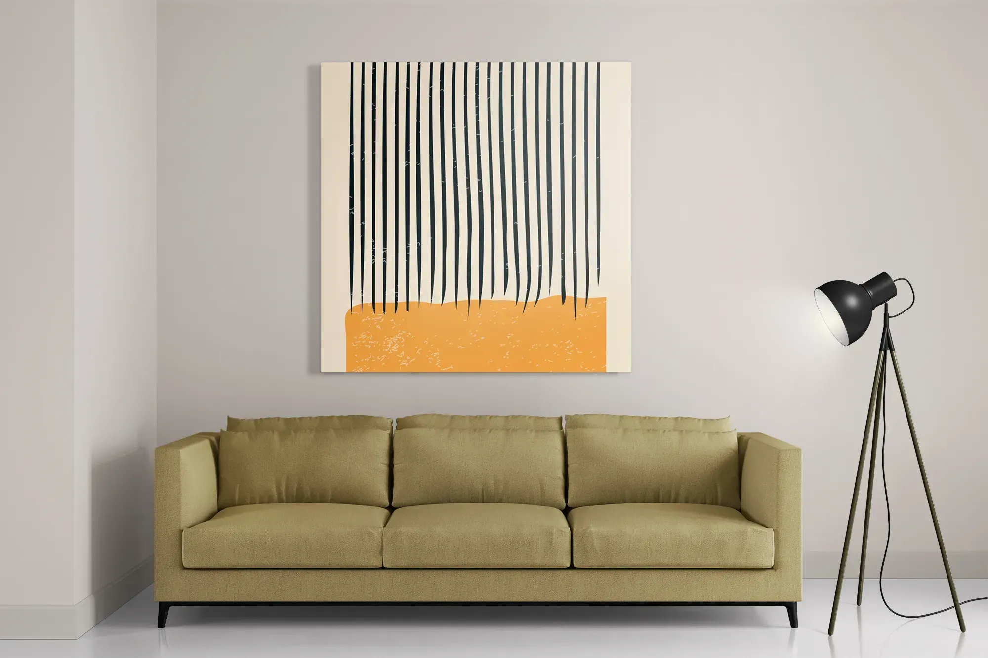 Schilderij Scandinavisch Oranje Zwart Vierkant Template D Vierkant Abstract 115 2