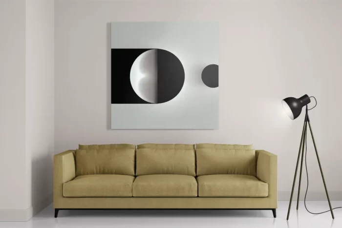 Schilderij Scandinavisch Wit met Zwart Element 01 Vierkant Template D Vierkant Abstract 21 2