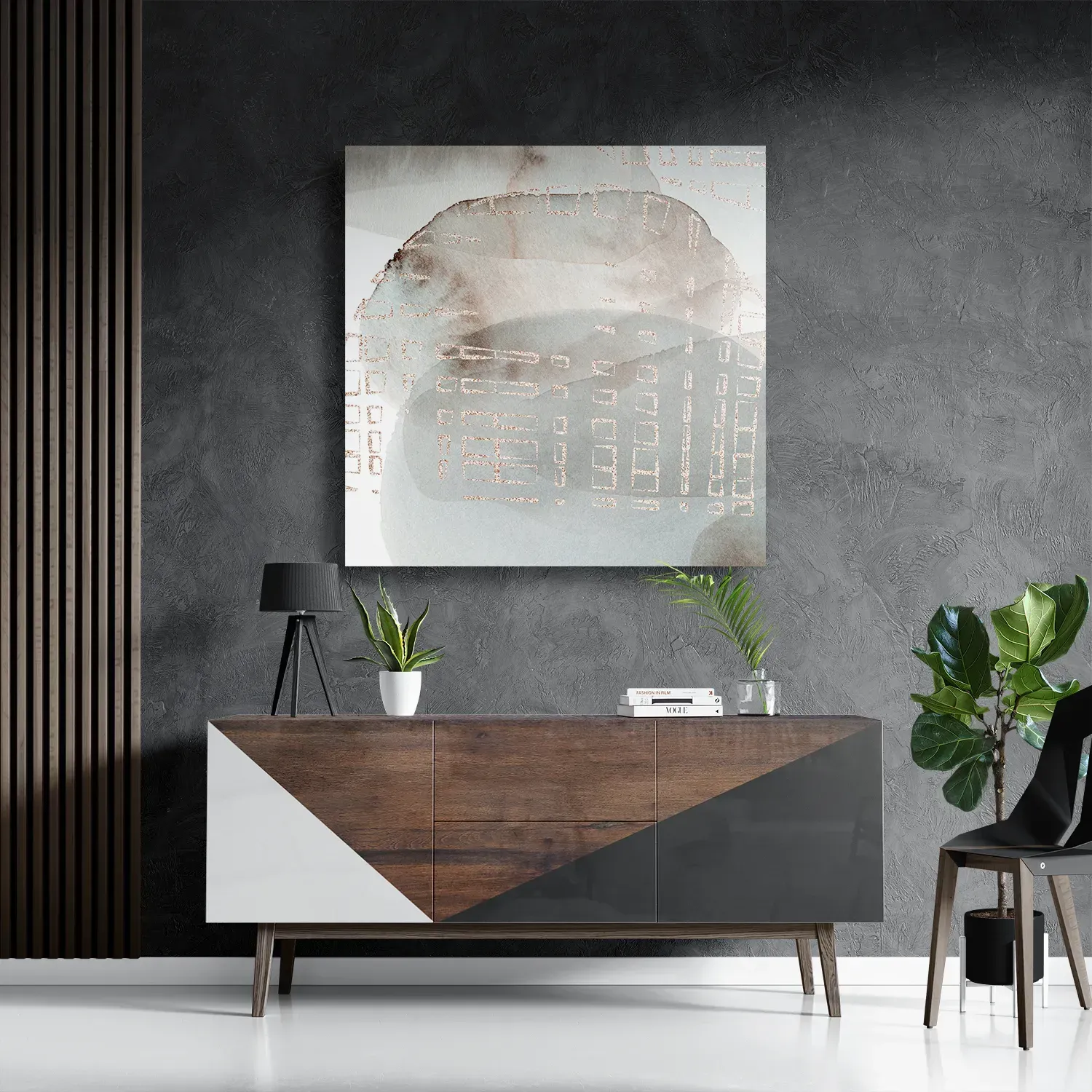 Schilderij Abstract Rustige Tinten met Accent 01 Vierkant Template D Vierkant Abstract 24 3