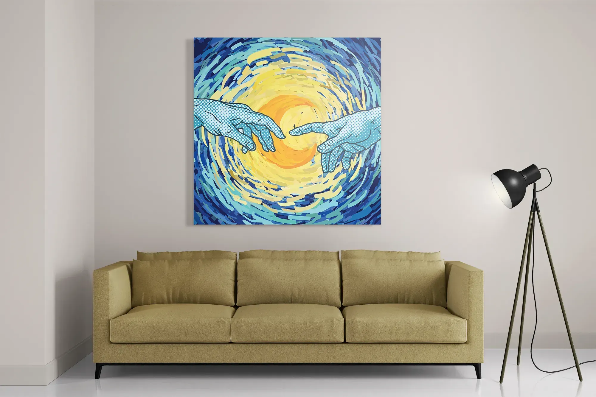 Schilderij De Slaapwandeling Naar De Maan Vierkant Template D Vierkant Abstract 35 2