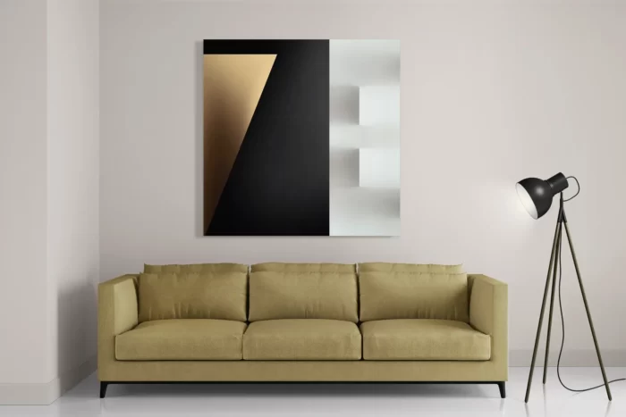 Schilderij Scandinavisch Wit met Zwart Element 03 Vierkant Template D Vierkant Abstract 73 2