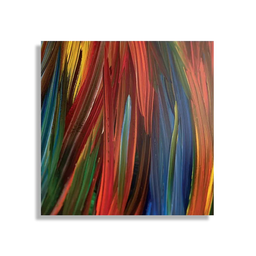 Schilderij Geschilderde Strepen Kleurrijk Vierkant Template D Vierkant Abstract 75 1