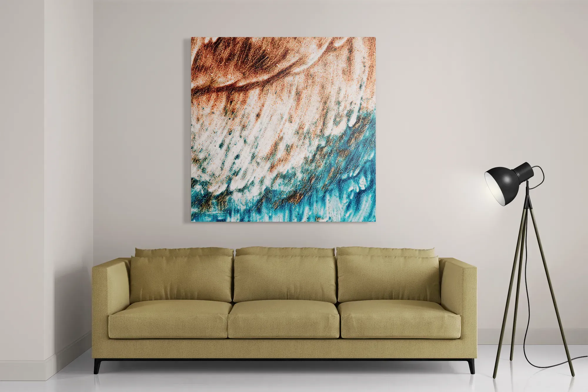 Template_D_Vierkant_Abstract_93-2 Schilderij Kunst Oranje blauw Vierkant Template D Vierkant Abstract 93 2