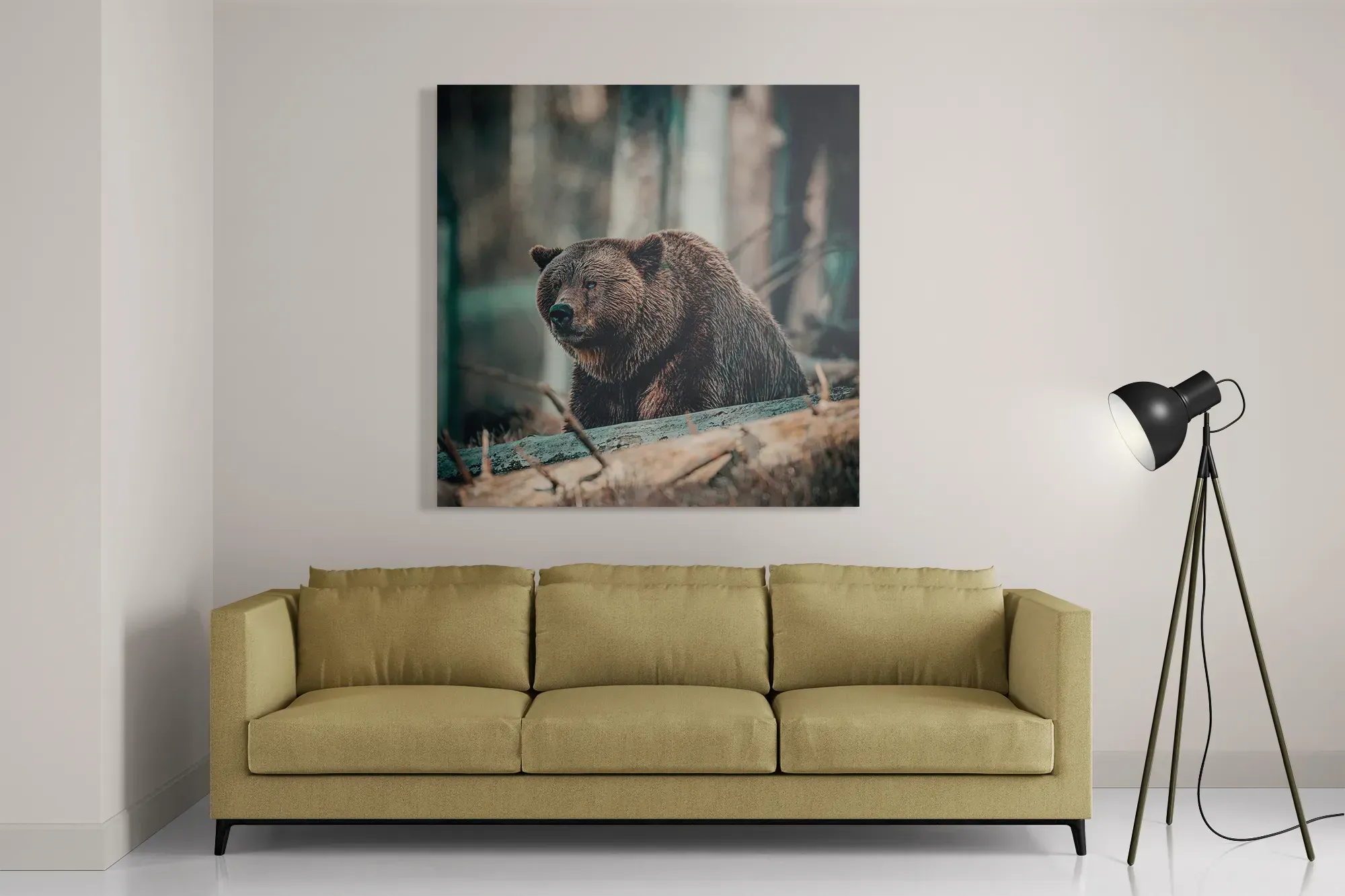 Schilderij Beer In Het Bos Vierkant Template D Vierkant Dieren 11 2