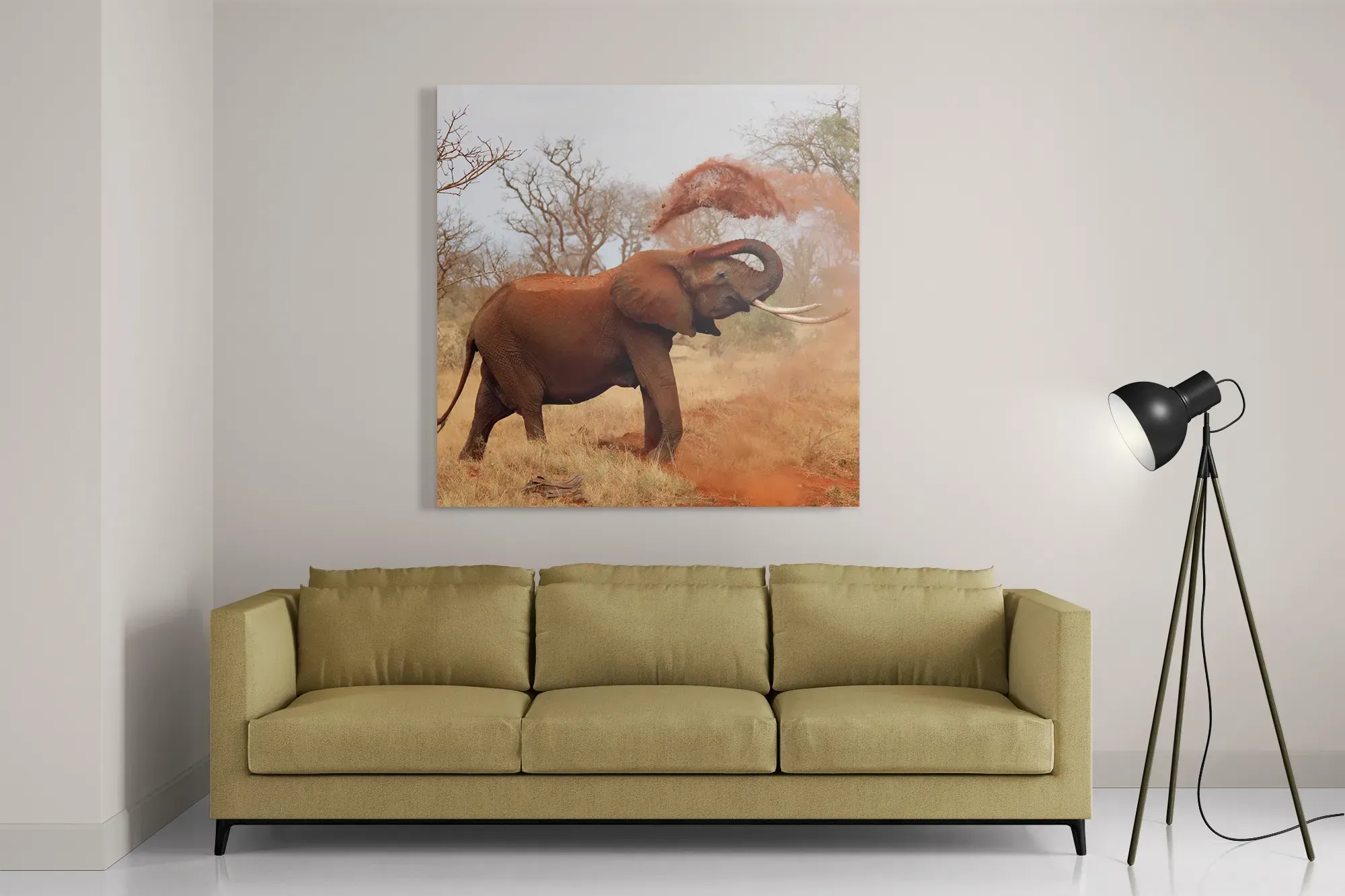 Schilderij Wilde Olifant Vierkant Template D Vierkant Dieren 17 2