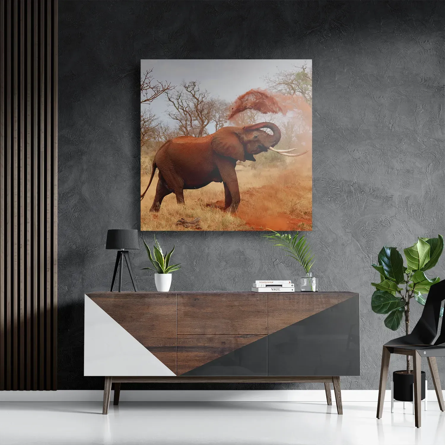 Schilderij Wilde Olifant Vierkant Template D Vierkant Dieren 17 3