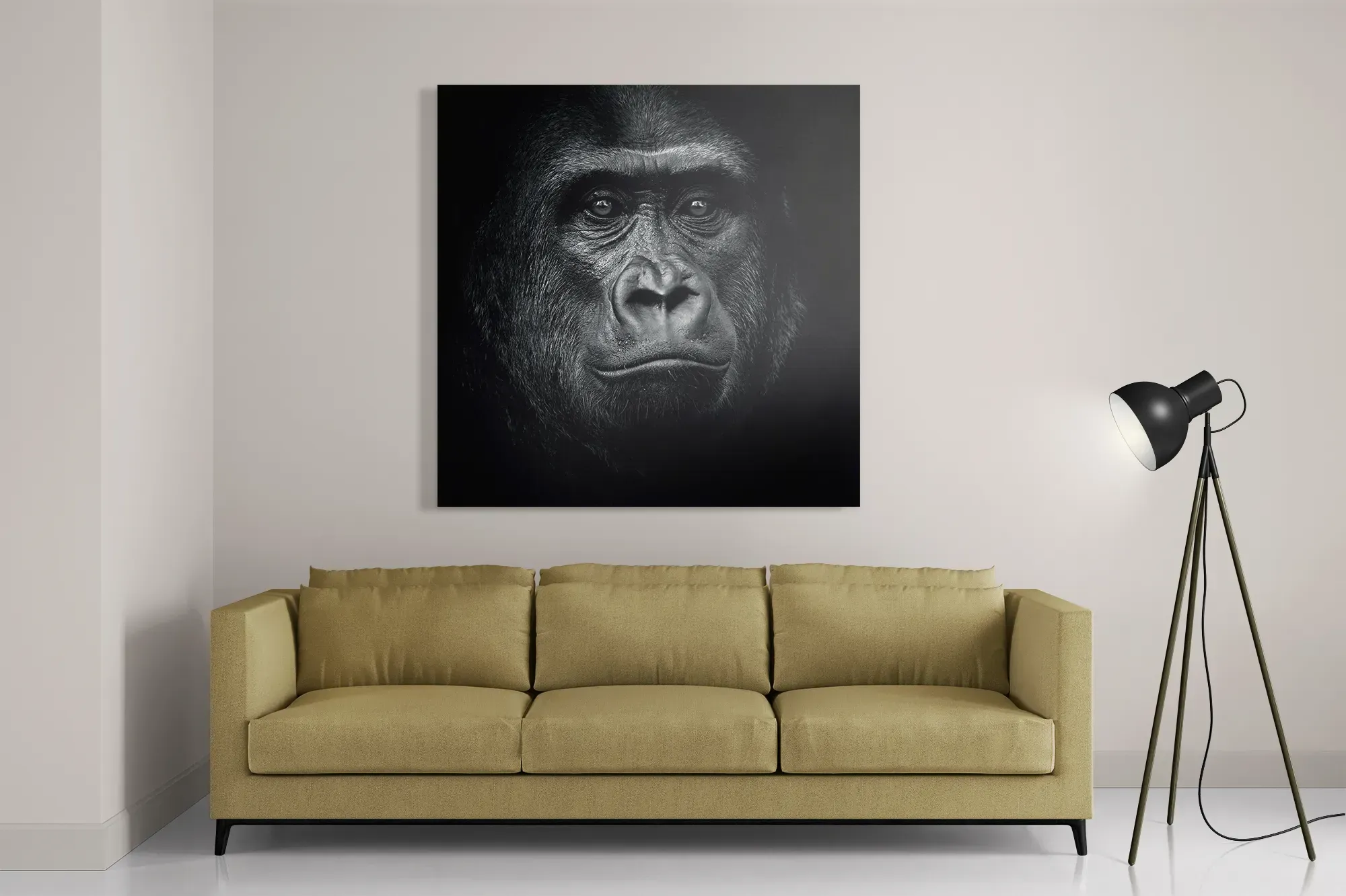 Template_D_Vierkant_Dieren_61-2 Schilderij De Gorilla Aap Vierkant Template D Vierkant Dieren 61 2