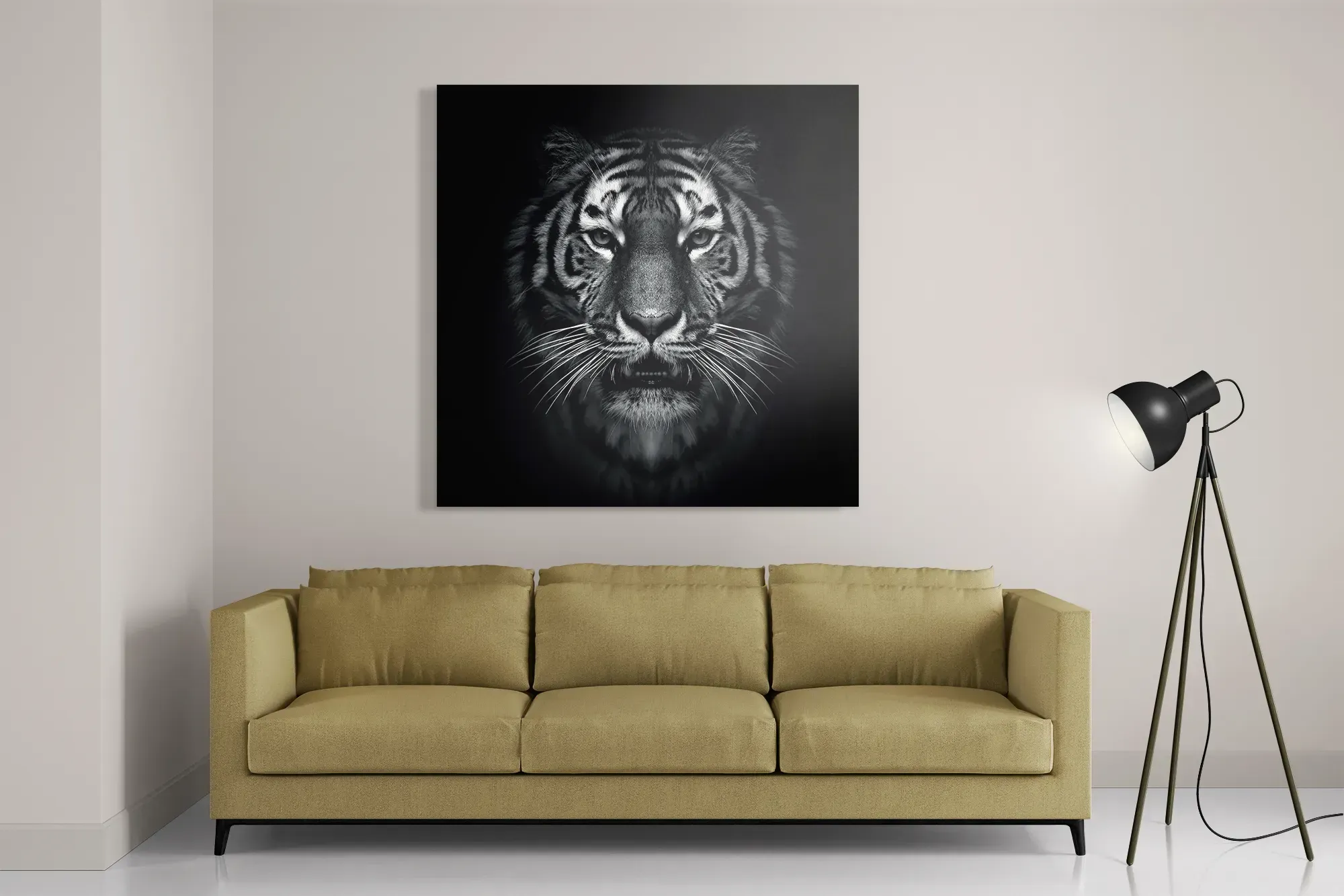 Template_D_Vierkant_Dieren_67-2 Schilderij De Tijger Zwart Wit Vierkant Template D Vierkant Dieren 67 2