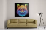 Schilderij Colored Wolf Vierkant Template D Vierkant Dieren 77 2
