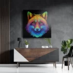 Schilderij Colored Wolf Vierkant Template D Vierkant Dieren 77 3
