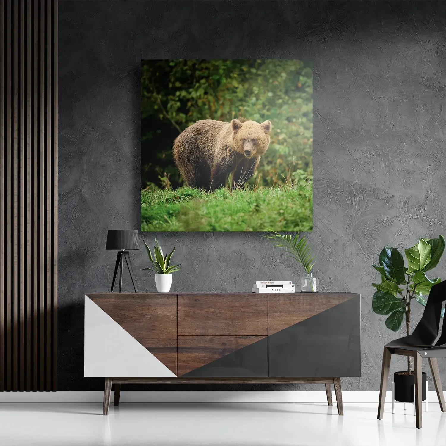 Template_D_Vierkant_Dieren_78-3 Schilderij De Beer Tussen Het Groen Vierkant Template D Vierkant Dieren 78 3