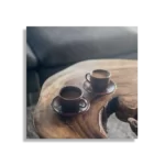 Schilderij Kopjes Koffie op Tafel Vierkant Template D Vierkant Eten En Drinken 23 1