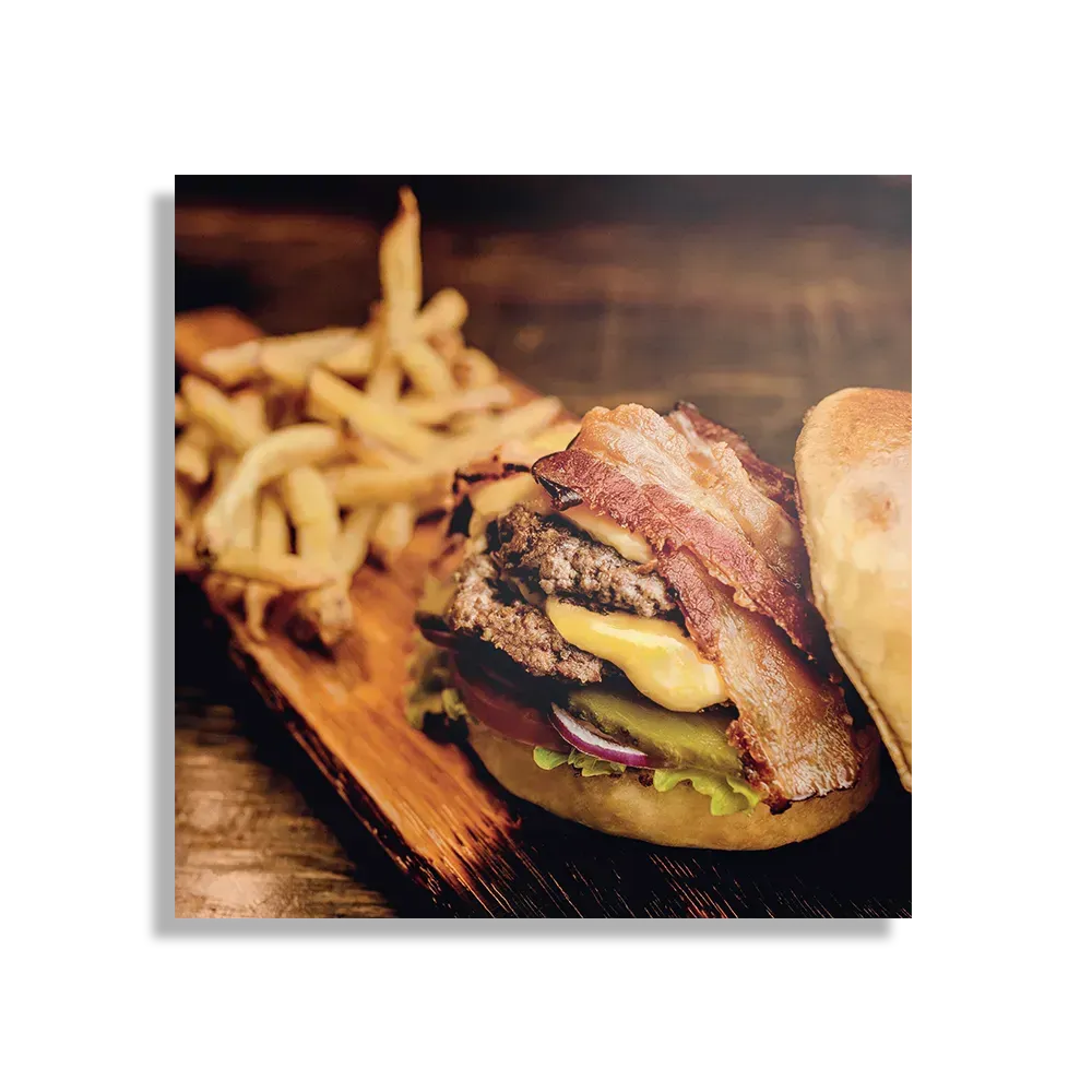 Schilderij Burger Plank Vierkant Template D Vierkant Eten En Drinken 24 1
