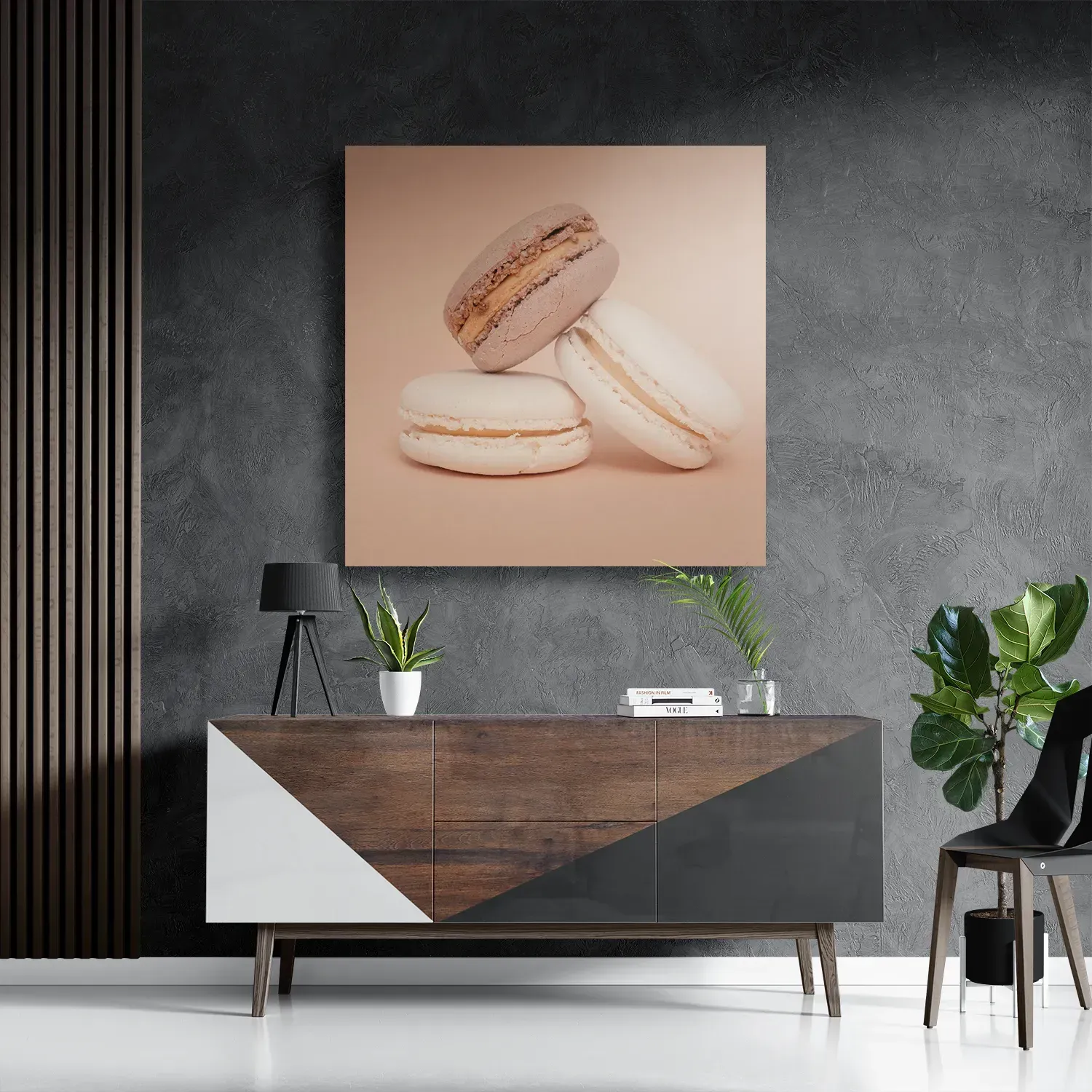 Schilderij Macarons Beige Tinten 01 Vierkant Template D Vierkant Eten En Drinken 26 3