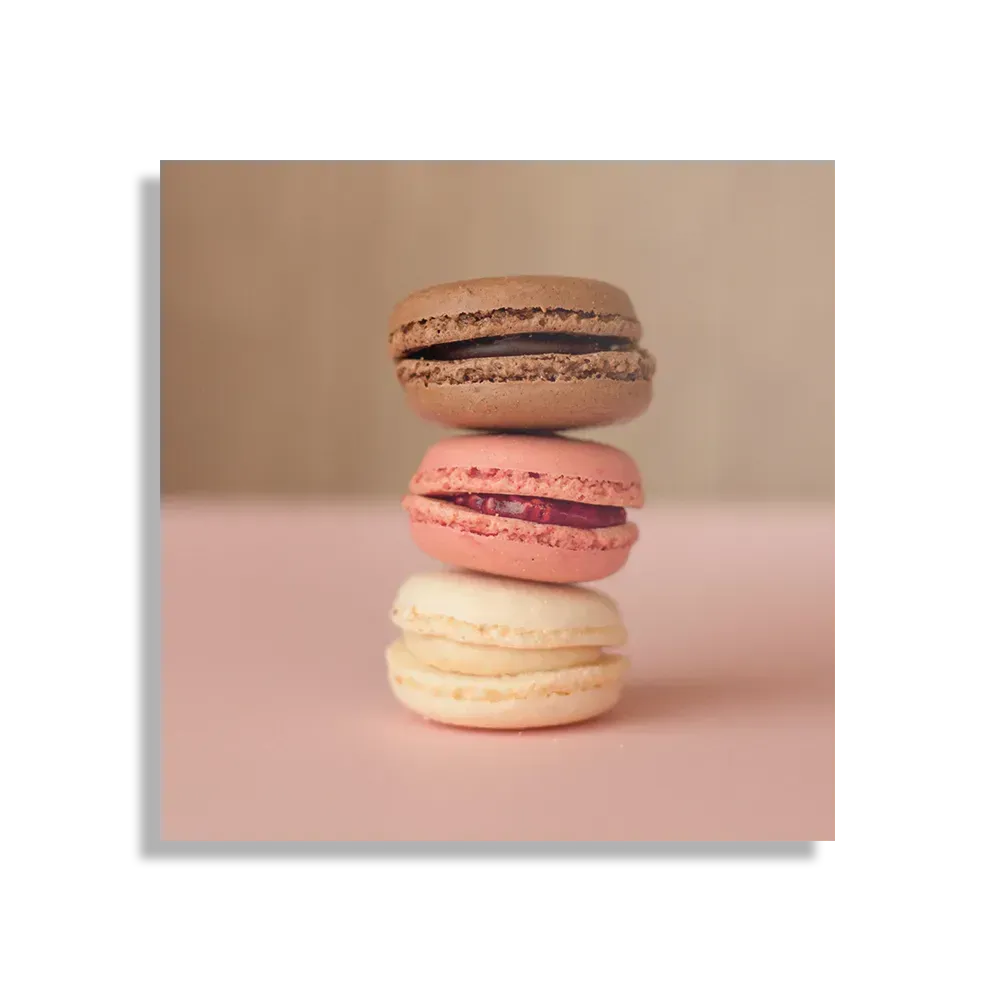 Schilderij Macarons Roze Beige Tinten Vierkant Template D Vierkant Eten En Drinken 28 1