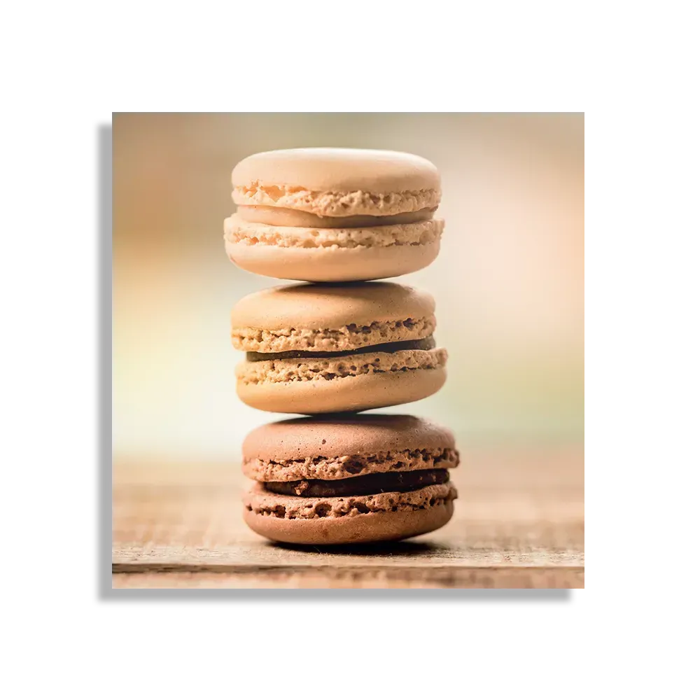 Schilderij Macarons Beige Tinten 02 Vierkant Template D Vierkant Eten En Drinken 31 1