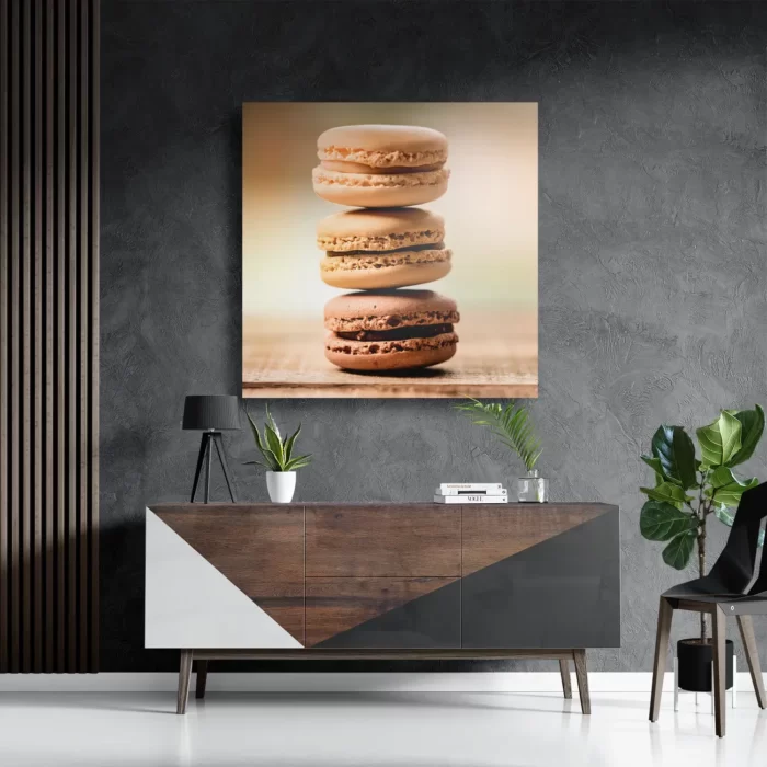 Schilderij Macarons Beige Tinten 02 Vierkant Template D Vierkant Eten En Drinken 31 3